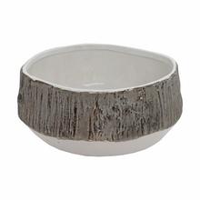 Obal s dreveným vzorom, keramický, hnedobiely.