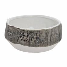 Obal s dreveným vzorom, keramický, hnedobiely.