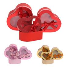 Darčeková krabička na kvety v tvare srdca, mix farieb.