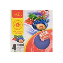 Voňavé čajové sviečky s príchuťou červeného ríbezľa a slivky.