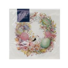 Vzorované servítky s veľkonočným vencom.