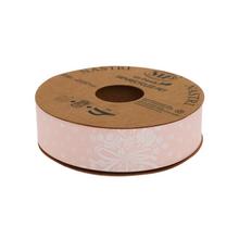 Ružová stuha 2,5cmx20m s kvetinovým vzorom.