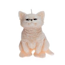 Béžová figúrka mačka sviečka.