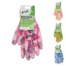 Ochranné rukavice s kvetinovým vzorom.