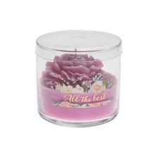 Malá voňavá sviečka v skle s pivóniou a ružovým voskom.