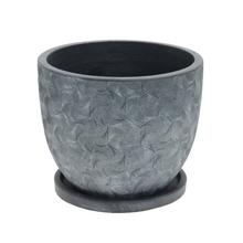 Tmavošedý kvetináč s textúrou