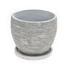 Biely kvetináč s miskou FAITH, priemer 30 cm, výška 24,5 cm.