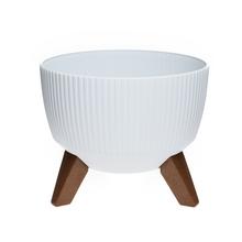 Biely kvetináč s nožičkami, 33 cm.