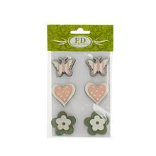 MIX VZOR DREVO lepiace S/6 s motívmi motýľa, srdca a kvietka.