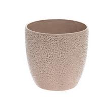 Obal na kvetináč v tortora-kávovej farbe s textúrovaným povrchom.