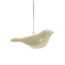 Keramický vtáčik na zavesenie v bledohnedej farbe.