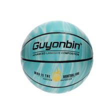 Basketbalová lopta v modro-bielej farbe.