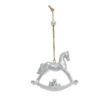 Strieborný hojdačkový koník na zavesenie.