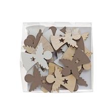 Drevené ozdoby anjel v mixe farieb.