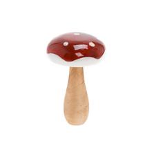 Muchotrávka červenobiela drevená dekorácia.