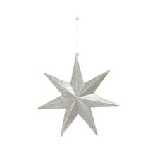 Strieborná drevená hviezda na zavesenie.