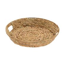 Okrúhla tácka z hyacintového prútia.