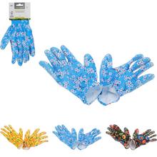 Dámske záhradné rukavice s kvetinovým vzorom.