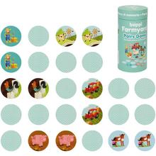 Hra Pexeso Boppi - Farmyard PG002 s obrázkami zvierat a farmárov.