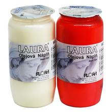 Olejová náplň LAURA 120g v bielej a červenej farbe.