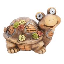 Hnedá korytnačka so solárnym osvetlením.