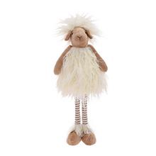 Biela a hnedá textilná ovečka stojaca.