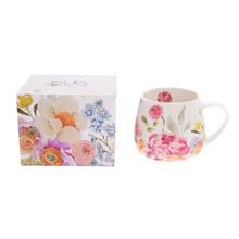 Keramická šálka s kvetinovým vzorom, objem 430ml.