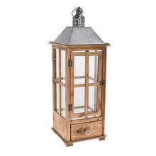 Hnedý lampáš s kovovým vrchom