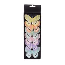 Farebné motýle s klipom, sada 6 kusov.