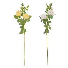 Umelé kvety ruže v mixe, žlté a biele, 68 cm