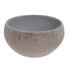 Šedý obal z umelého kameňa, misa, priemer 40 cm, výška 20 cm.