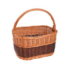 Kôš z prútia s rukoväťou, hnedý a svetlý
