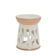 Aromalampa srdce biela a hnedá porcelánová