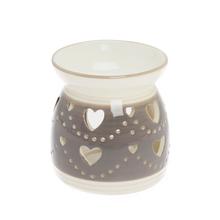 Aromalampa srdce biela a sivá porcelánová