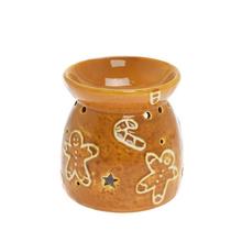 Aromalampa hnedá s perníkovým vzorom.