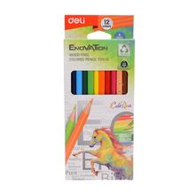 Pastelky DELI bezdrevé trojhranné 12 farieb