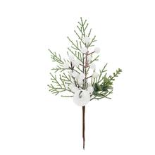 Umelá vetvička s bielymi bobuľami a ľadovým efektom.