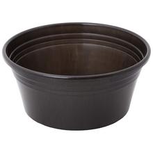 Čierna plochá misa na kvety s priemerom 22 cm.