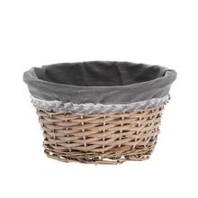 Oválny košík s šedou látkou