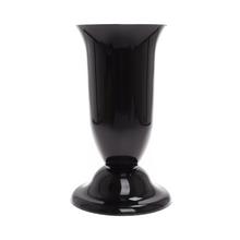 Čierna hrobová váza s elegantným dizajnom.