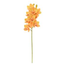 Umelá orchidea Cymbidium v žltej farbe, 76 cm vysoká.