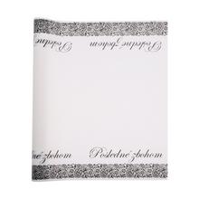 Biela fólia s nápisom Posledné zbohom, 50cm x 8m.