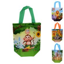 Detská taška z netkanej textílie s obrázkami zvierat.