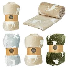 Flanelový pléd s vianočným motívom, 200x150 cm.