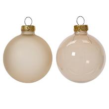 Sada sklenených guľí v lesklej a matnej perle, priemer 6 cm.