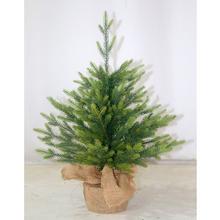 Vianočný stromček so 3D vetvičkami v jute, 30 cm