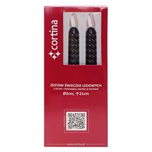 Sada čiernych LED sviečok s batériou, 24 cm, 2 kusy.