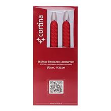 Sada LED sviečok červená 24 cm