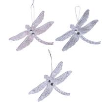 Závesné ozdoby v tvare vážky s glitrami.