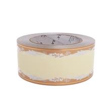 Smútočná stuha krémová so zlatým vzorom, šírka 5 cm, dĺžka 50 yardov.